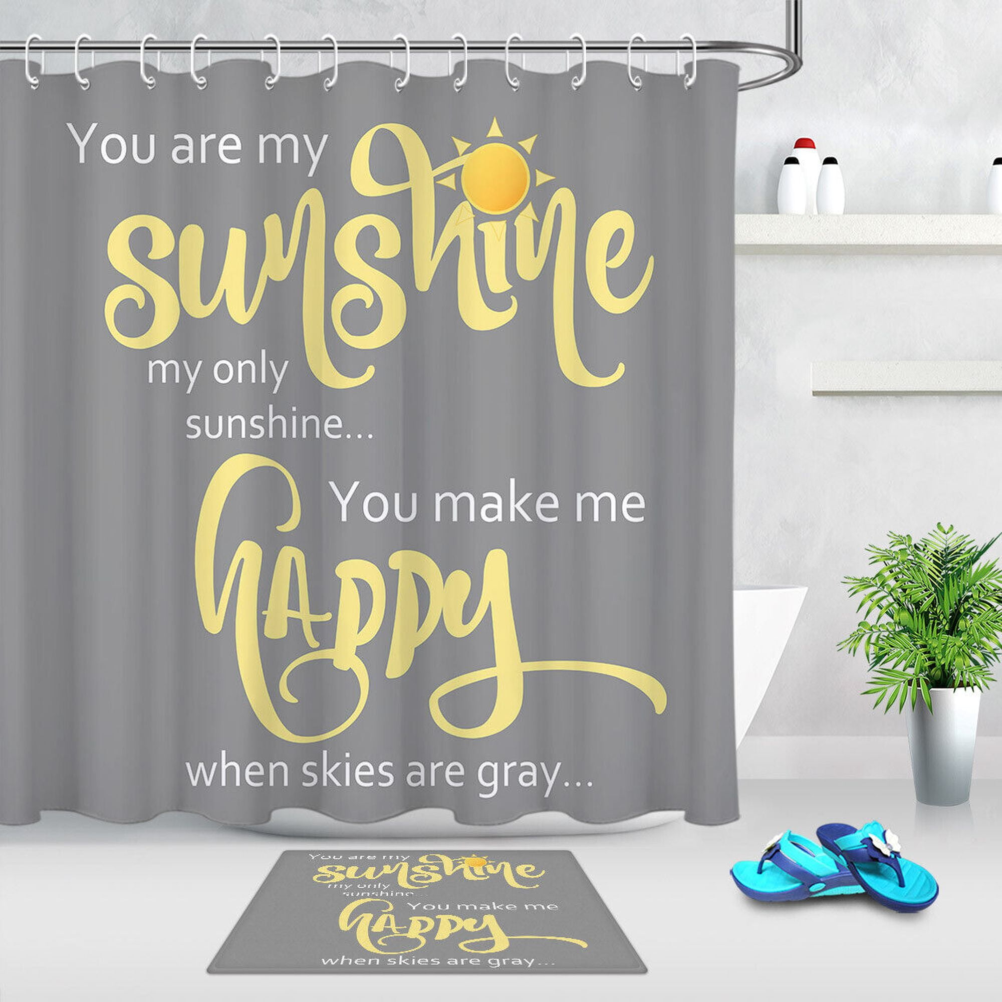 Luminous Love Bathroom Decor Inspirational Quotes Shower Curtain