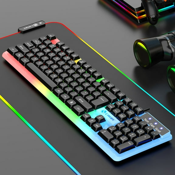 Luminous Mechanical Gaming Keyboard with Floating Keys & RGB Lights - Spherical Keycaps, Multimedia Shortcuts, High-Value Performance - White Wired Keyboard for PC