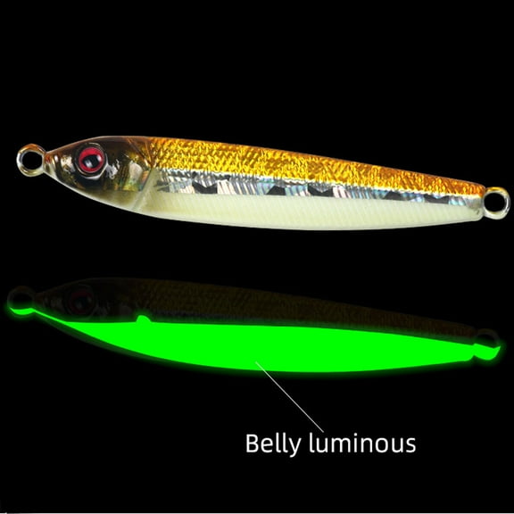 Luminous Metal Crankbait Fishing Lure Set | Hard Slow Sinking Bait | Realistic Dog Walking Action | Mimics Small Fish & Water Snake | 80g | 1-3.5m Depth | 1 Piece