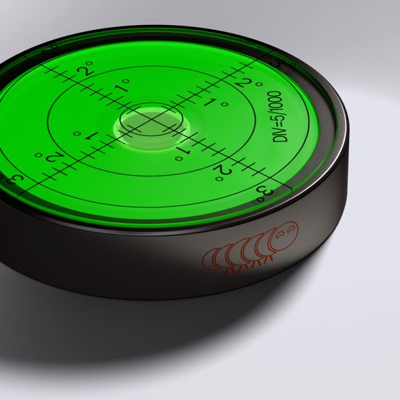 Metal 60 mm Diameter Bullseye Spirit Bubble Level, Degree Marking, Green