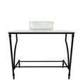 thumbnail image 1 of Luminous Metal Vanity Set - Clear with Gold Rim Glass Sink & Black Stand Base, 1 of 7