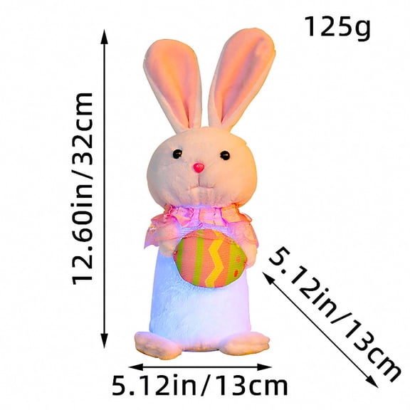 Luminous Mini Bunny Doll, Easter Rabbits Glow in the Dark Figurines, for Home Living Room Table Mantel Tiered Tray