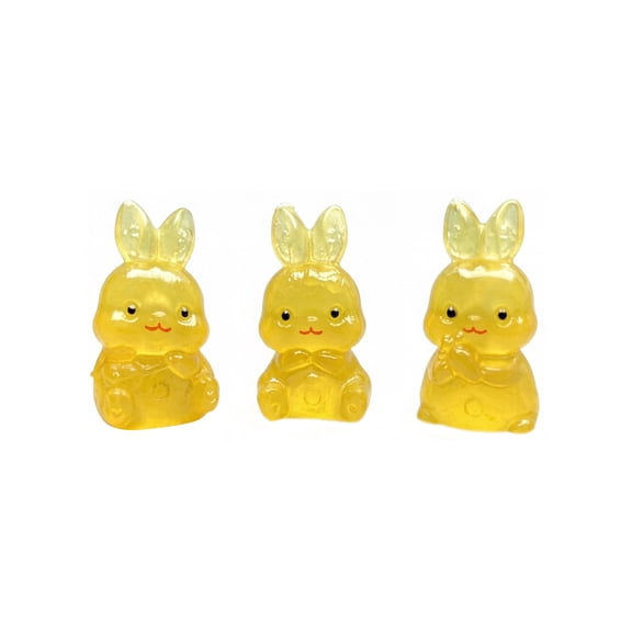 Luminous Mini Bunny Figurines 10 Pcs Glow In The Dark Rabbit Statues Cute Transparent Miniature Ornaments Decor for Fairy Garden Succulent Pot Desk Patio Yard Easter Home Party DIY Craft