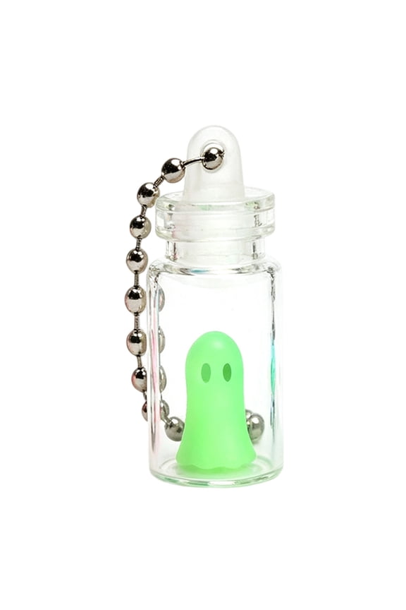 Luminous Mini Ghost Bottle, Keychain Pendant Necklace Halloween Decor, Daily Essential Practical Functional Versatile Quality Classic Modern for Bag, Purse, Backpack, Home