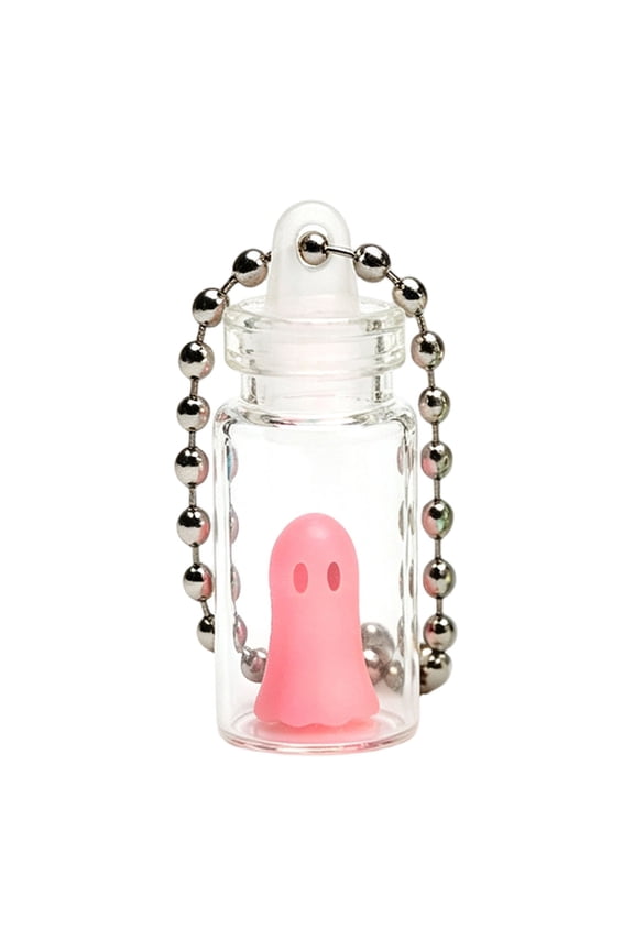 Luminous Mini Ghost Bottle, Keychain Pendant Necklace Halloween Decor, Daily Essential Practical Functional Versatile Quality Classic Modern for Bag, Purse, Backpack, Home