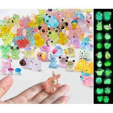 100 Pcs Luminous Mini Resin Animals Tiny Resin Animals Bulk Glow