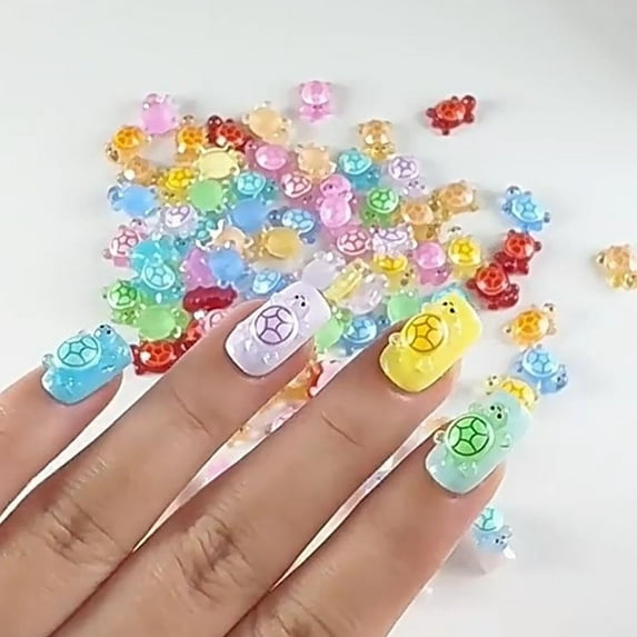 Luminous Mini Turtle Sticker, 2.2/3.2/4.8cm Mini Resin Animals Cute Turtle Figures, Colorful Glow in The Dark Turtles Figurines for DIY Crafts, Garden Landscapes Dollhouses Potted Plants Decorations