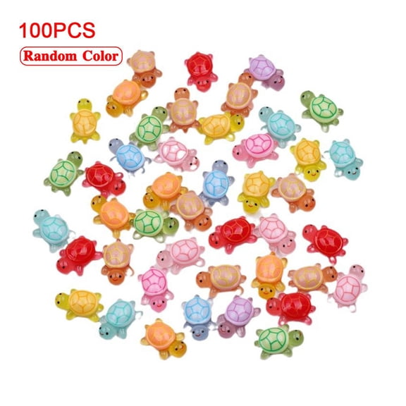 Luminous Mini Turtles Set with Large Storage Box, Glow in The Dark Resin Turtle Figurines for Fairy Garden & DIY Crafts