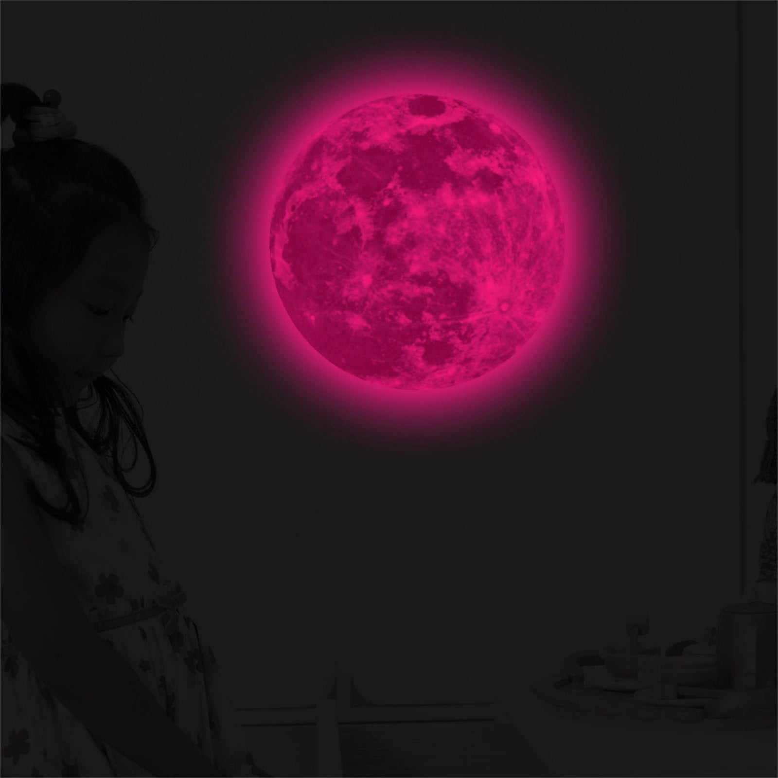 Luminous Moon Wall Sticker – Glow in the Dark Removable Self-Adhesive ...