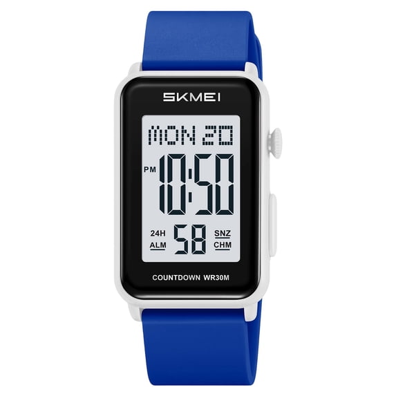 Luminous Multifunctional Waterproof Digital Watch - Versatile Electronic Timepiece with Alarm, Stopwatch, Calendar & Fashionable Design for Daily Outdoor Wear and Comfortable Fit E