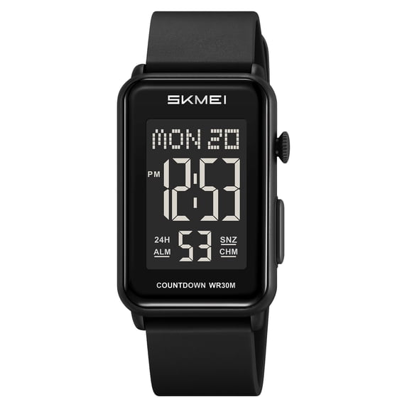 Luminous Multifunctional Waterproof Digital Watch - Versatile Electronic Timepiece with Alarm, Stopwatch, Calendar & Fashionable Design for Daily Outdoor Wear and Comfortable Fit J