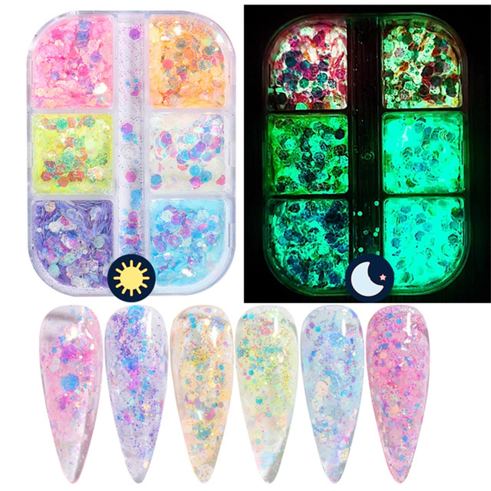 Luminous Neon Nail Powder Glow In The Dark Luminous Pigment Body Paint