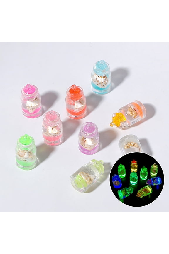 Luminous Night Light Drift Bottle Pendant Keychain | Acrylic Conch Wishing Bottle | Glass-Look Mini Message Bottle | Bag Charm Decoration | 2.8x1.5cm | 1 Piece