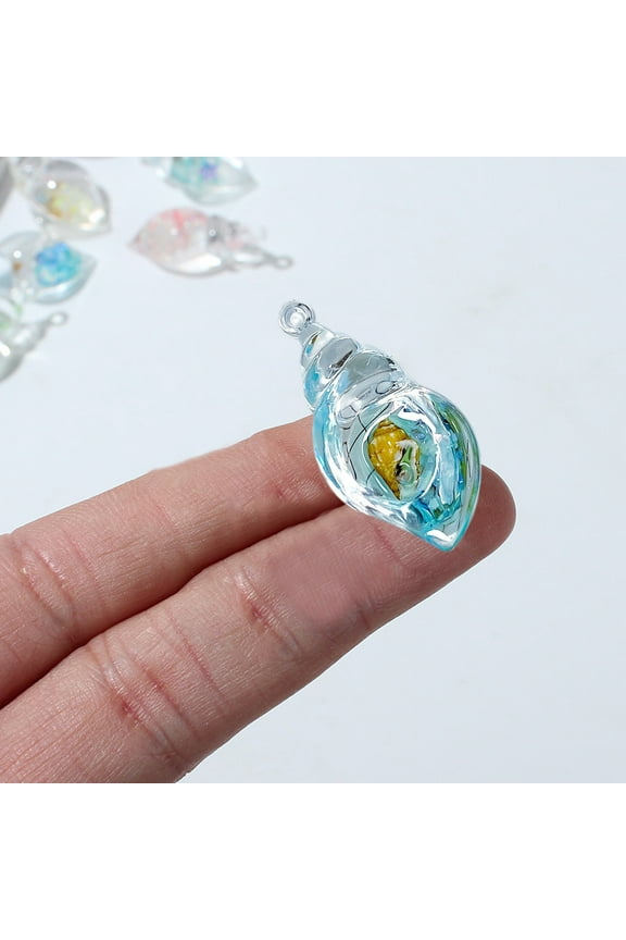Luminous Ocean Shell Charms for Jewelry Making Colorful Summer Beach Decor Conch Shells Charm for Crafts Under The Sea Party Decorations Mermaid Party Favors