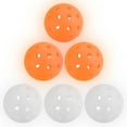 thumbnail image 1 of Luminous Pickleball Balls 40 Holes Glow in the Dark Pickleball Balls with Mesh Bag Orange,White, 6 Pack, 1 of 8