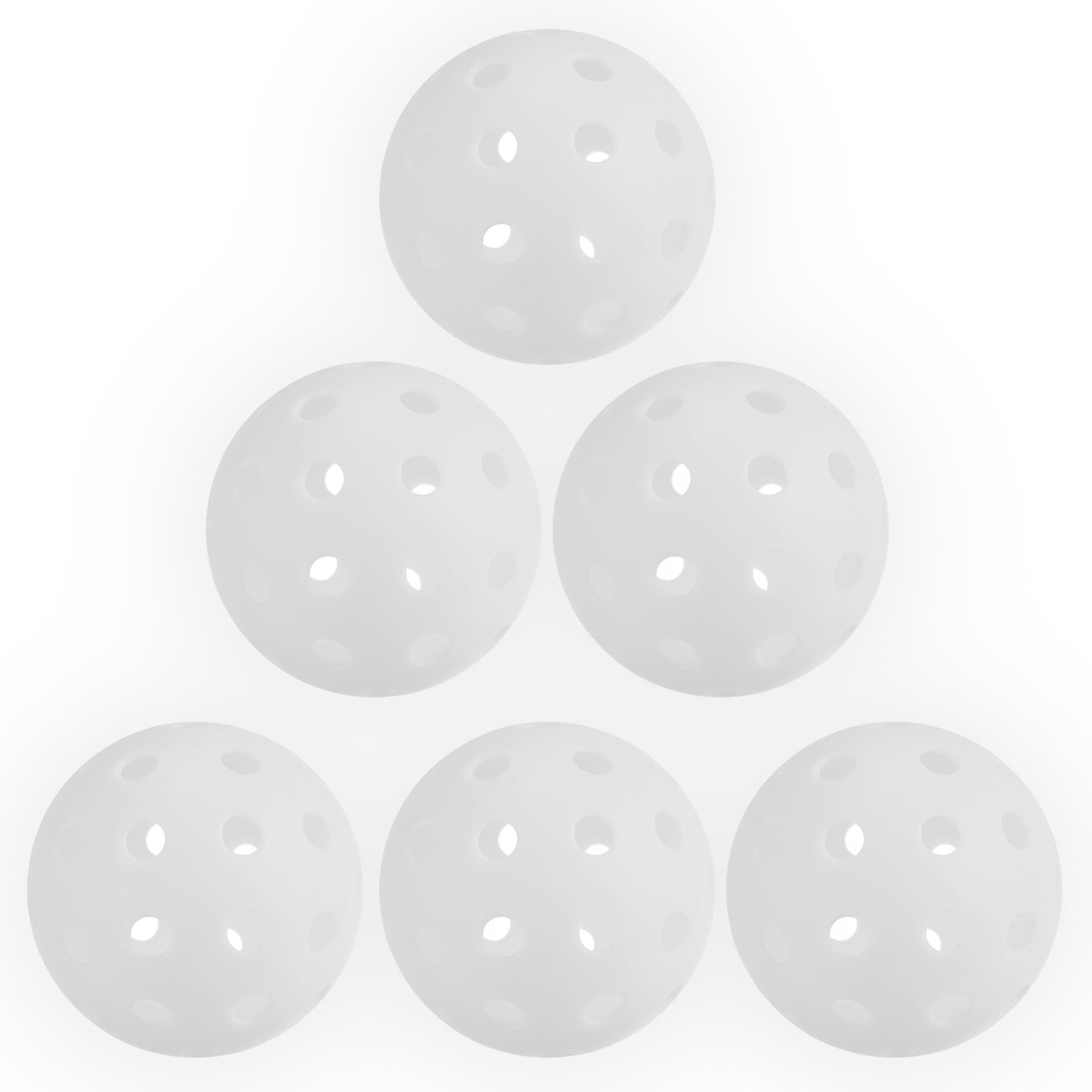 Luminous Pickleball Balls 40 Holes Glow in the Dark Pickleball Balls with Mesh Bag White, 6 Pack