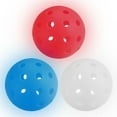 thumbnail image 1 of Luminous Pickleball Balls 40 Holes Glow in the Dark Pickleball Balls with Mesh Bag White,Red,Blue, 3 Pack, 1 of 8