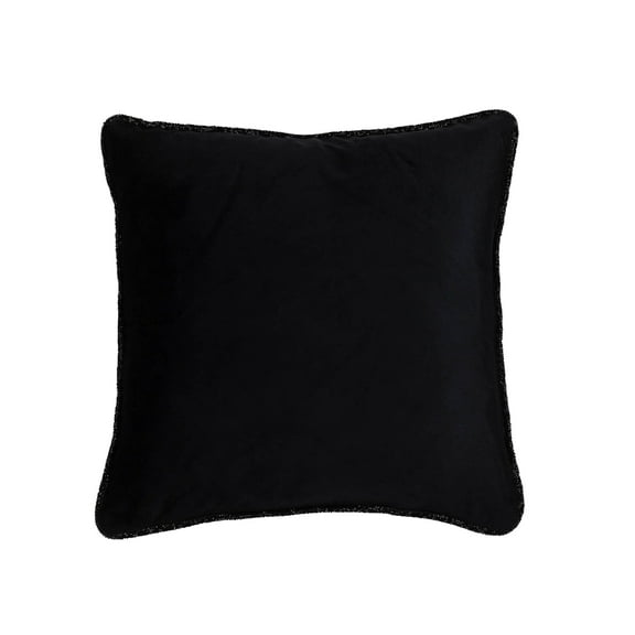 Luminous Piping Border Pillow - 16" - Black