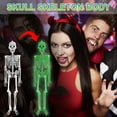 thumbnail image 1 of Luminous Plastic Skull Skeleton Body Scary Halloween Toy Prop 30cm Glow in Dark Green for Party Decorations Movable Limbs Gift, 1 of 9