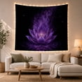 thumbnail image 1 of Luminous Purple Lotus in Starry Night Sky Mystical Celestial Art for Meditation Enthusiasts Ethereal Space Decor Housewarming Gift Tapestry Wall Hanging for Bedroom and Living Room, 1 of 7
