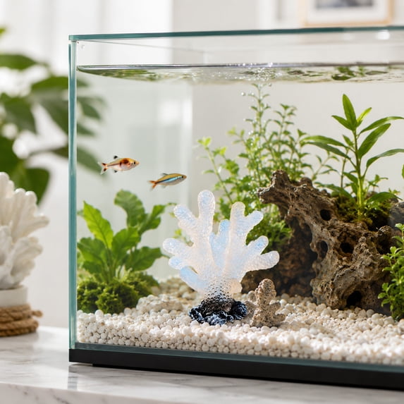 Luminous Resin Aquarium Ornament Glow In Dark Tropical Seascape Fish Tank Decor Aquascaping Underwater Habitat Nautical Theme Decoration