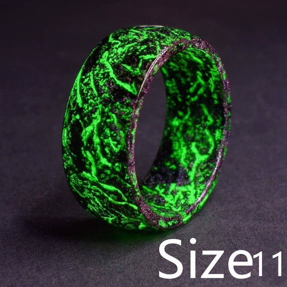 Luminous Resin Ring Glow In The Dark Geometrical Band Unisex Jewelry Accessory For Men Women Fashion Statement