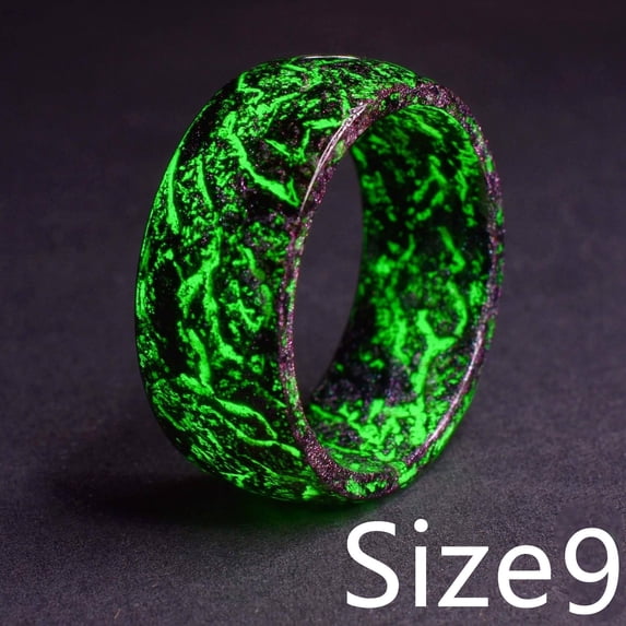 Luminous Resin Ring Glow In The Dark Geometrical Band Unisex Jewelry Accessory For Men Women Fashion Statement