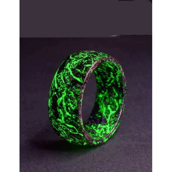 Luminous Resin Ring Glow In The Dark Geometrical Band Unisex Jewelry Accessory For Men Women Fashion Statement