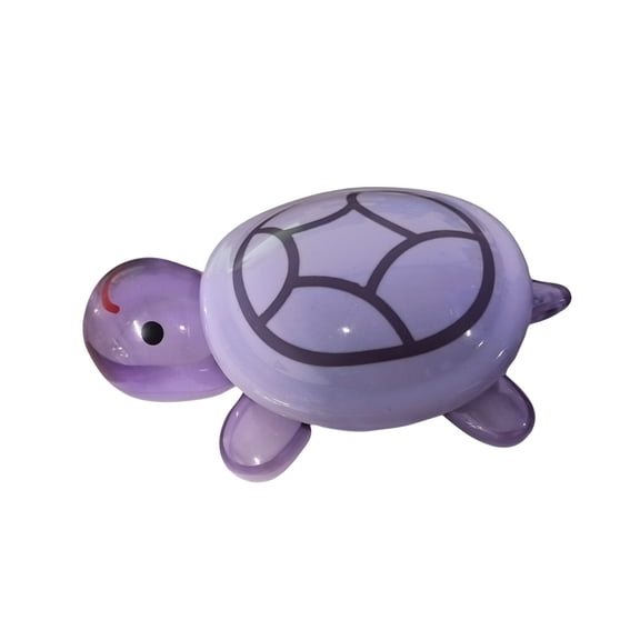 Luminous Resin Turtle Storage Box & Garden Decor, 7 Inch Dollhouse Miniature & Figurine Kit, Purple, Classic Design, Plus 60 Tiny Luminous Turtles (Random Color)