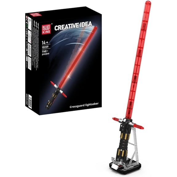 Luminous Saber Building Kit, 1168 Pieces 1:1 Scale Light Sword Model with Rechargeable LED Lighting and Display Stand, Sophisticated Mechanical Assembly Project
