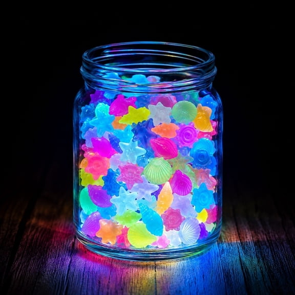 Luminous Sea Figurines Glow In Dark Seashell Star Fish Tank Decor,D