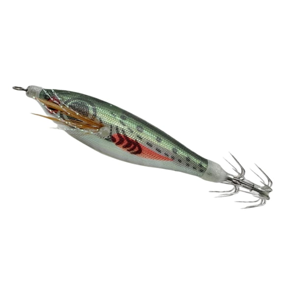 Luminous Shrimp Fishing Lure, Lifelike Fluorescent Squid Jig Hard Bait for Freshwater & Saltwater Fishing(Green,10cm,5PCS)