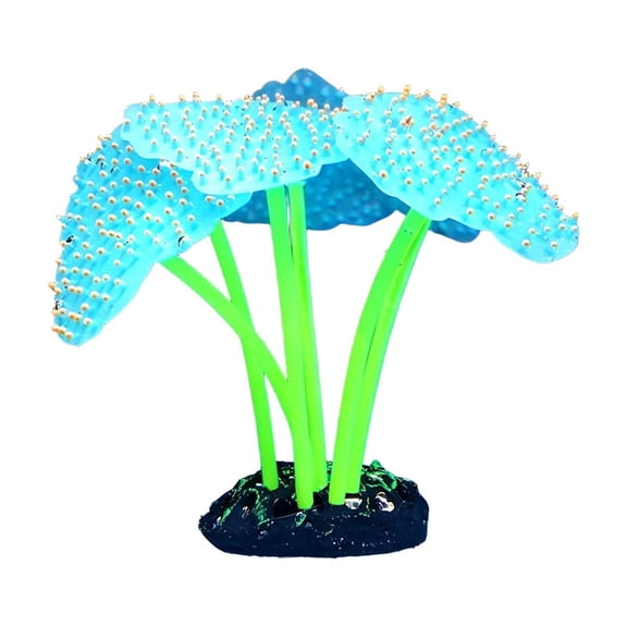 Luminous Silicone Anemone, Artificial Silicone Coral Decor With Suction Cup Base For Aquarium, Underwater Ornament For Fish Tank Water Landscape, Aquarium Landscaping Decoration