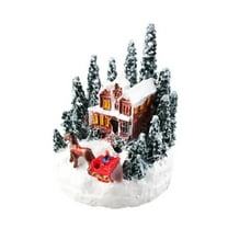 Luminous Small Christmas Village Decoration, LED Lighted Snow Scene, Perfect for Home Tabletop, Christmas Micro Landscape Gift