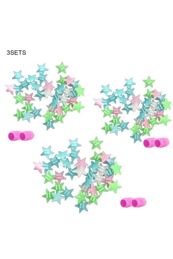 Luminous Star Bicycle Spoke Decorations with Pink Valve Caps, 36 Count