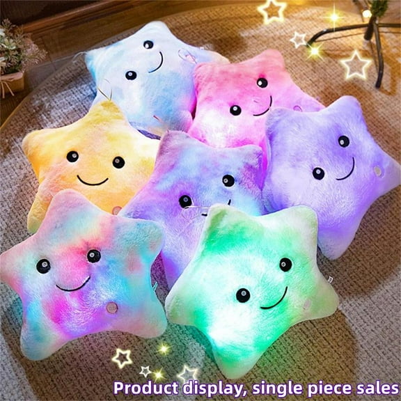 Luminous Star Shaped Plush Toy, 1 Count Cute Plushie Toy, Creative Colorful Night Light Plush Toy, Birthday Gift for Boys & Girls, Gift for Her, Girl's Gift,Decoration Soft Stuffed Animals