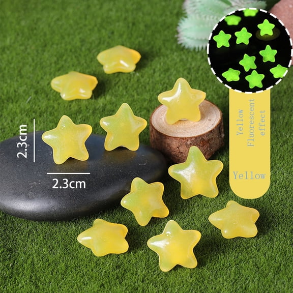 Luminous Star-Shaped Stones, Resin Material, Reusable for Decor, 50 Pieces