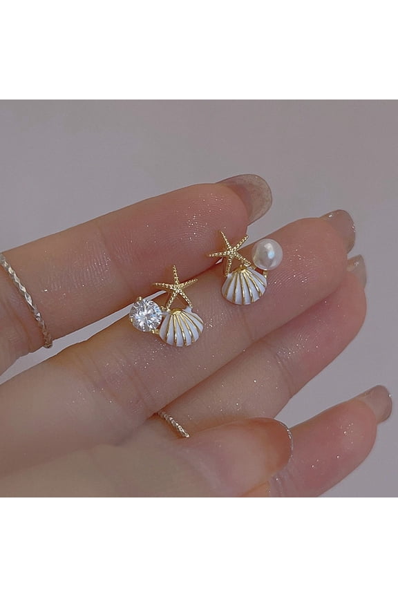Luminous Starfish Shell Pearl Earrings Perfectly Designed to Catch the Light