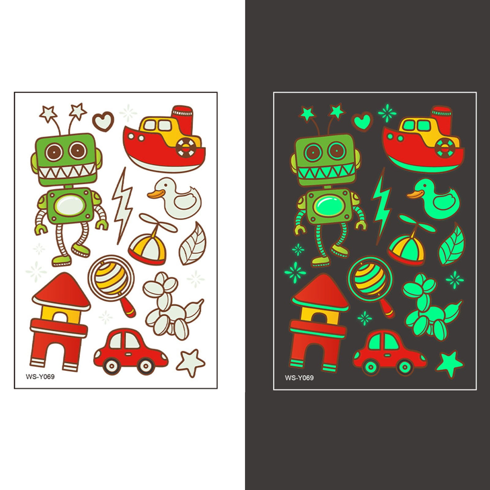 Luminous Tattoo Stickers Waterproof Temporary Cute Dinosaur Children's