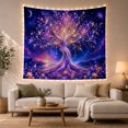 thumbnail image 1 of Luminous Tree Beside Water and Mountains, Inspirational Fantasy Style for Nature Lovers, Tree of Life Wall Art, Housewarming Gift, Tapestry Wall Hanging for Bedroom and Living Room, 1 of 6