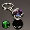 thumbnail image 1 of Luminous Twelve Constellation Keychain Pendant Time Stone Luminous Glass Ball Ornaments Metal Key Chain Wholesale, 1 of 14