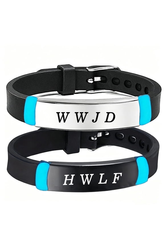 Luminous WWJD Bracelet for Men Women,Adjust Silicone Glow in The Dark Inspirational Wristband What Would Jesus Do,He Would Love First Bracelets Religious Reminder Baptism Easter Gift