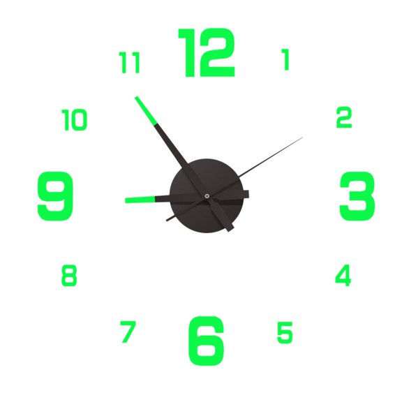 Luminous Wall Clock Stickers, DIY Frameless Wall Clocks, Metal and Acrylic Design