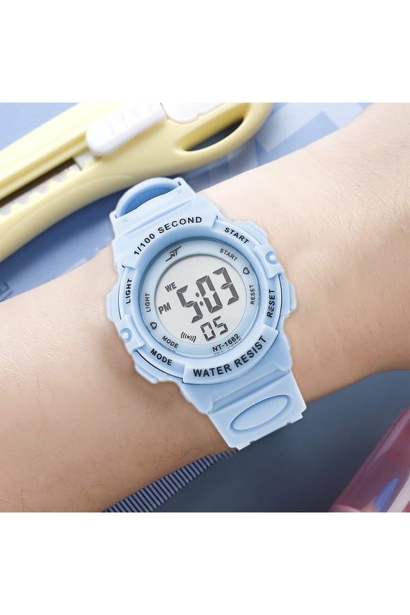 Luminous Waterproof Watch - Electronic Digital Watch with Stopwatch, Alarm, Date Display, Lume Dial, Comfortable PVC Strap for Adults