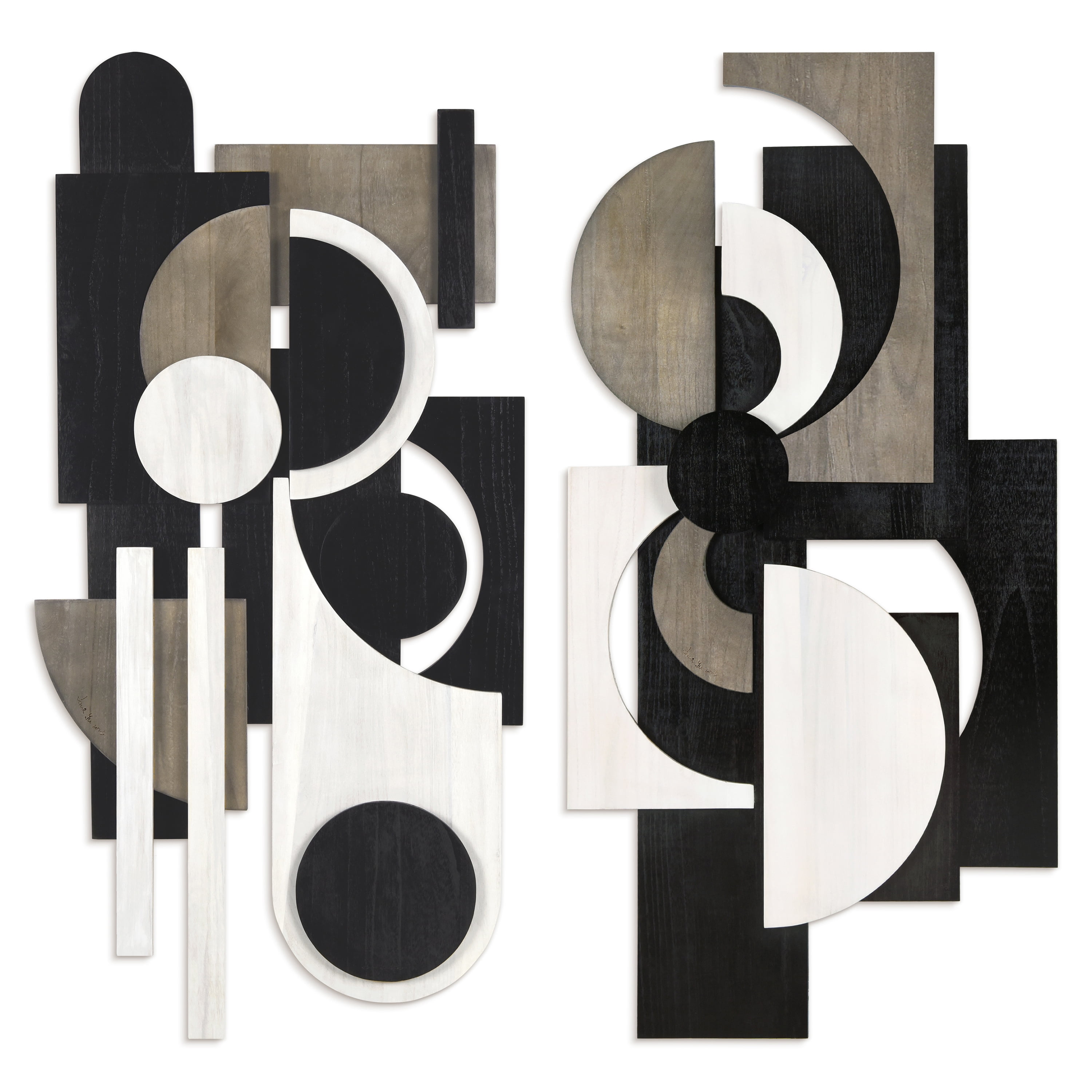 "Luminous Whisper & Dusk" Hand Made & Hand Finished Dimensional Solid Wood Abstracts