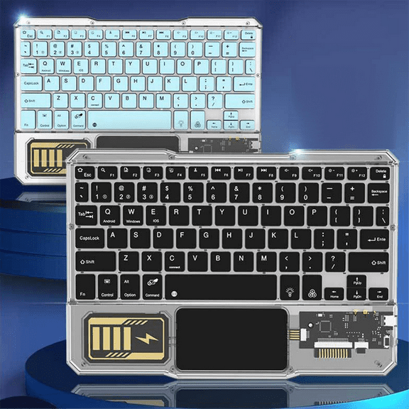 Luminous Wireless Keyboard Rechargeable Touchpad Keyboard Bluetooth Keypads for Phone PC Tablet Gaming Black