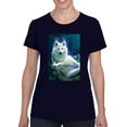 thumbnail image 1 of Luminous Wolf T-Shirt Women -Anthony Chirstou Designs, Female Medium, 1 of 4