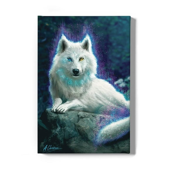 Luminous Wolf Wrapped Canvas  -Anthony Chirstou Designs,