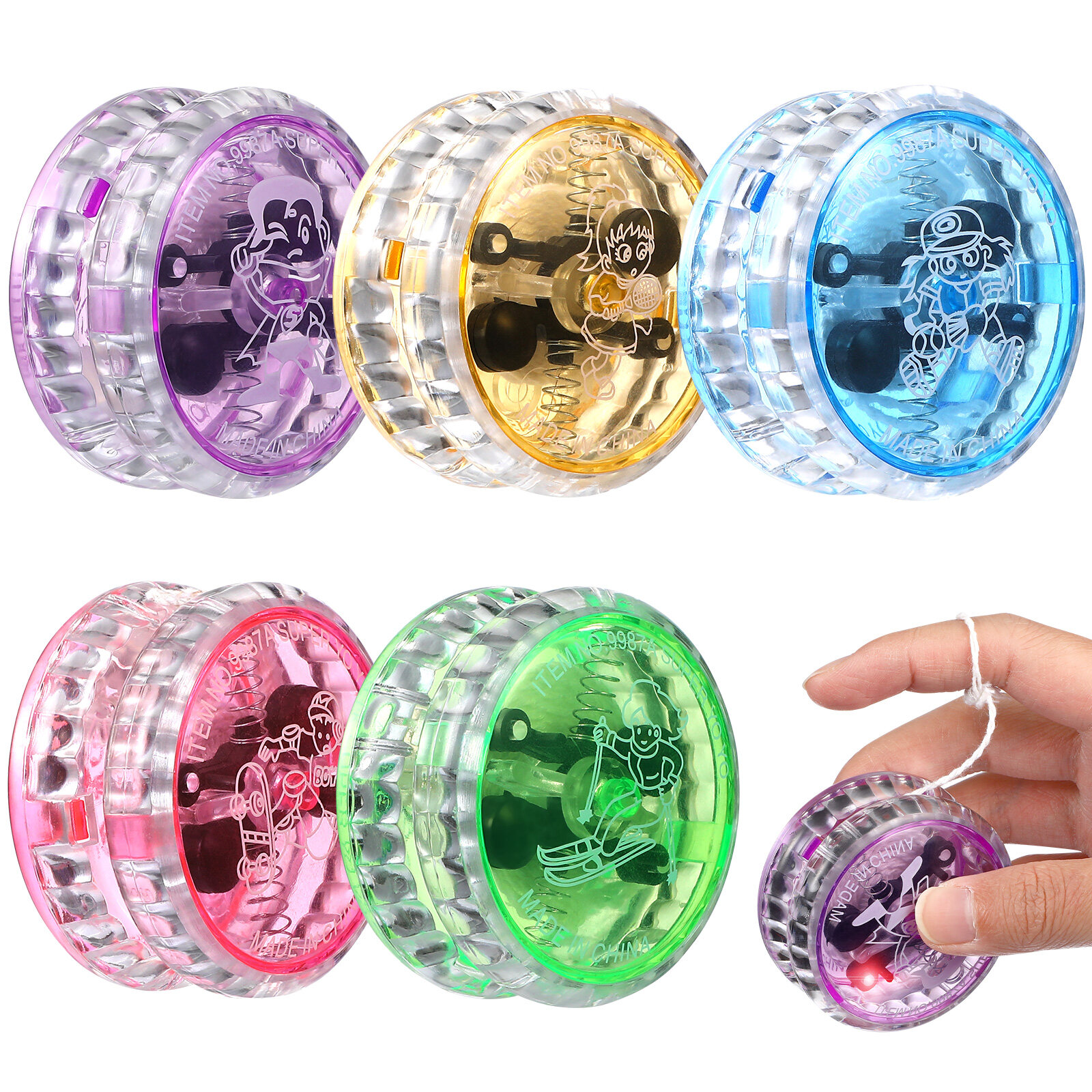 Luminous Yoyo 5 Pcs with LED Lights Children Balls Yoyo Flashing Shine