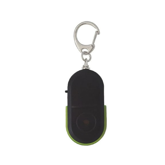 Key Finder LED Whistle Key Finder Voice Control Keychain with Battery for Wallets Children Bags - green